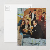 Retro-Party Mixed Media Collage Postkarte (Vorne/Hinten)