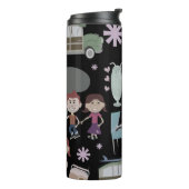 Retro Party Muster Fünfzig Kinder Niedlicher Carto Thermosbecher (Nach links gedreht)