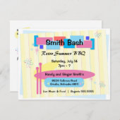 Retro Party Postkarte einladen (Vorne/Hinten)