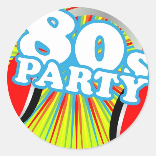 Retro-Party Runder Aufkleber (Vorderseite)