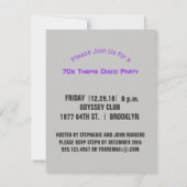 Retro Party Siebzigerjahre des Disco-Tanz-Party | Einladung (Rückseite)