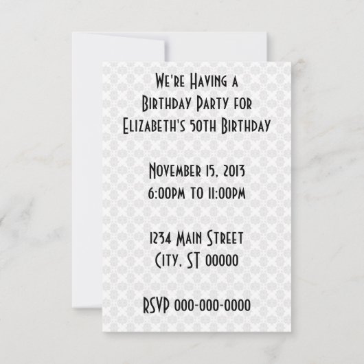 Retro Party Time V2 Einladung (Rückseite)