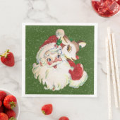 Retro-Party Weihnachten Weihnachten und Rentiere Serviette (Beispiel)