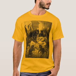 Retro Partyzeichnen der schwarzen Katze T-Shirt