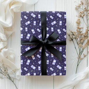 Retro Pastel Arcade Moon and Stars Geschenkpapier