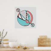 Retro Pastel Art Deco Geometrisches Moon Design Poster (Küche)