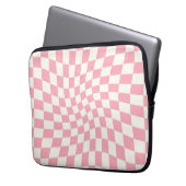Retro Pastel Baby Pink Karos verschleiert Karton Laptopschutzhülle (Vorderseite Links)