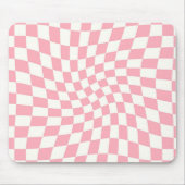 Retro Pastel Baby Pink Karos verschleiert Karton Mousepad (Vorne)