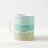Retro Pastel Beach, Hintergrund, Sommer, Vintag, Kaffeetasse (Vorderseite Links)