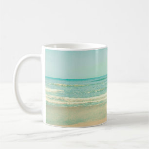 Retro Pastel Beach, Hintergrund, Sommer, Vintag, Kaffeetasse