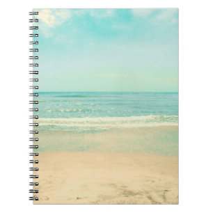 Retro Pastel Beach, Hintergrund, Sommer, Vintag, Notizblock