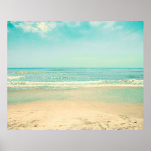 Retro Pastel Beach, Hintergrund, Sommer, Vintag, Poster
