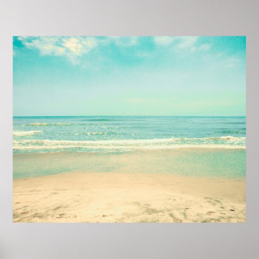 Retro Pastel Beach, Hintergrund, Sommer, Vintag, Poster (Vorne)