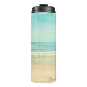 Retro Pastel Beach, Hintergrund, Sommer, Vintag, Thermosbecher