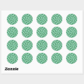 Retro Pastel Blue Green Warped Karos überprüft Runder Aufkleber (Blatt)