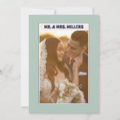 Retro Pastel Blue Groovy 70er Foto Dankeskarte (Vorderseite)