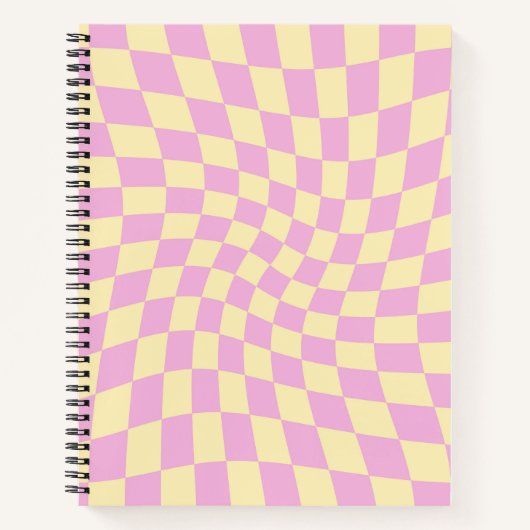 Retro Pastel Blue Karos verschleiert Notizblock (Vorderseite)