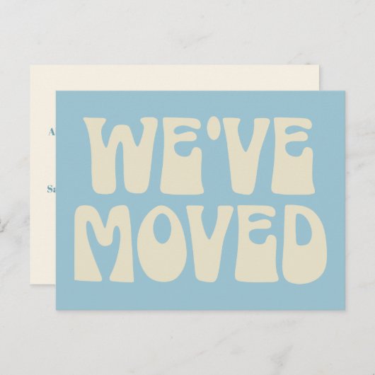 Retro Pastel Blue Minimalistisch verschoben neue A Postkarte (Vorne/Hinten)