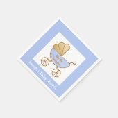 Retro Pastel Blue White Carriage Baby Boy Dusche Serviette (Ecke)