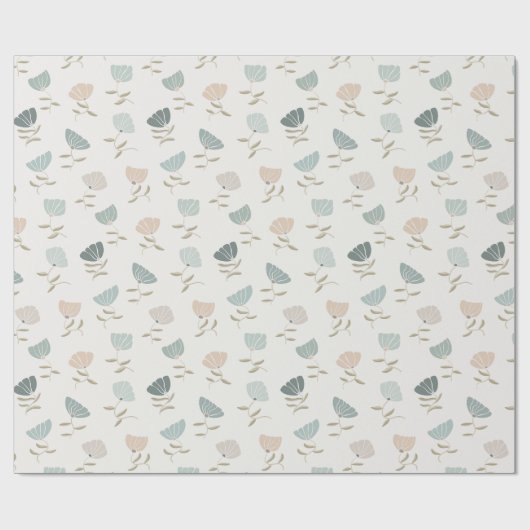 Retro Pastel-Blume Geschenkpapier (Flach)