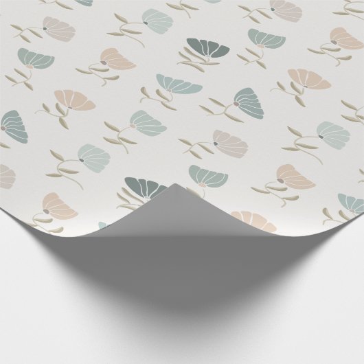 Retro Pastel-Blume Geschenkpapier (Ecke)