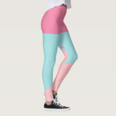 retro Pastel Blush pink Teal yellow color block Leggings (Rechts)