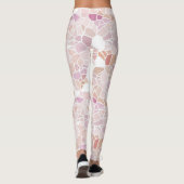 Retro Pastel Blush Pink Violet Mosaik Art Muster Leggings (Rückseite)