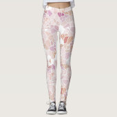 Retro Pastel Blush Pink Violet Mosaik Art Muster Leggings (Vorderseite)