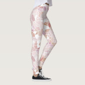 Retro Pastel Blush Pink Violet Mosaik Art Muster Leggings (Rechts)
