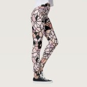 Retro Pastel Blush Pink Violet Mosaik Art Muster Leggings (Rechts)