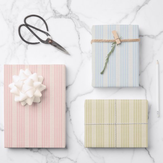 Retro pastel boho wrapping paper for Christmas Geschenkpapier Set (Vorderseite)