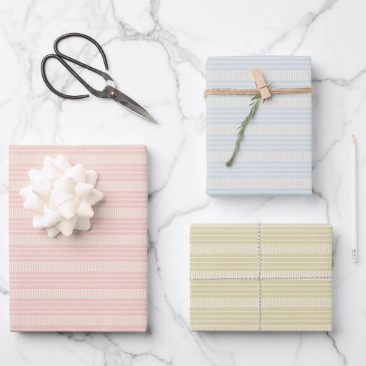 Retro pastel boho wrapping paper for Christmas Geschenkpapier Set (Vorderseite)