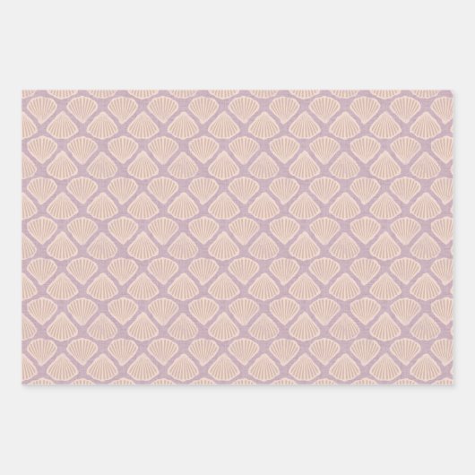 Retro pastel boho wrapping paper with sea shells geschenkpapier set (Vorderseite 2)