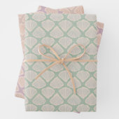 Retro pastel boho wrapping paper with sea shells geschenkpapier set (Beispiel)