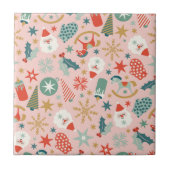 Retro Pastel Christmas Fliese (Vorderseite)