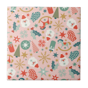Retro Pastel Christmas Fliese