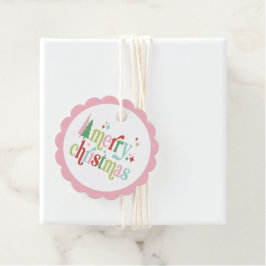 Retro Pastel Christmas | Frohe Weihnachten Geschenkanhänger