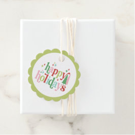 Retro Pastel Christmas | Happy Holidays Geschenkanhänger