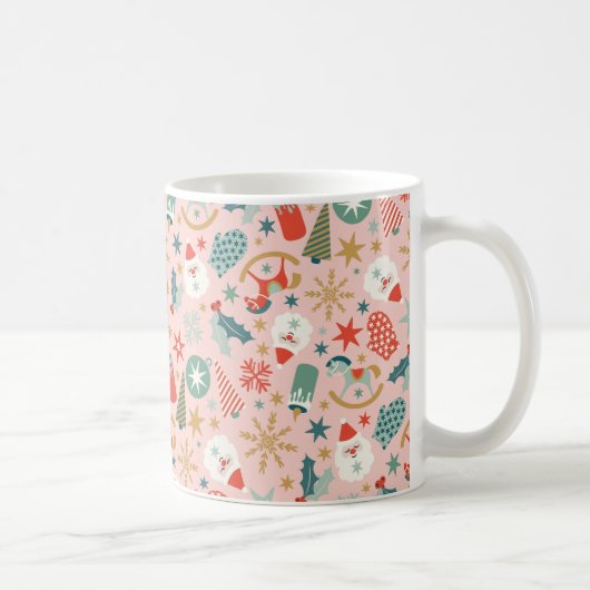 Retro Pastel Christmas Kaffeetasse (Rechts)