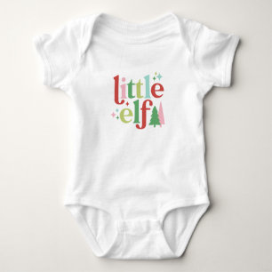 Retro Pastel Christmas   Little Elf Baby Strampler