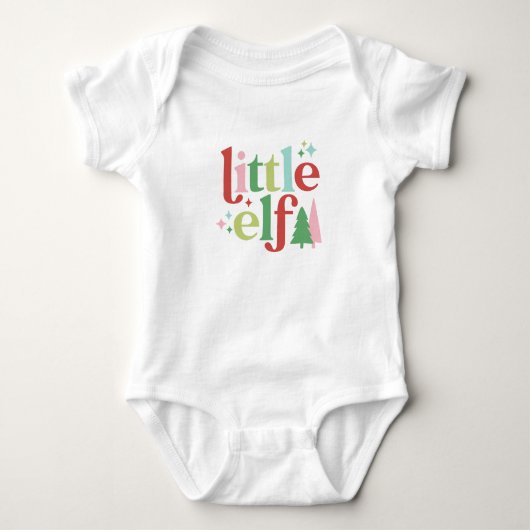 Retro Pastel Christmas | Little Elf Baby Strampler (Vorderseite)