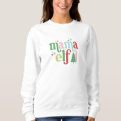 Retro Pastel Christmas | Mama Elf Sweatshirt (Vorderseite)