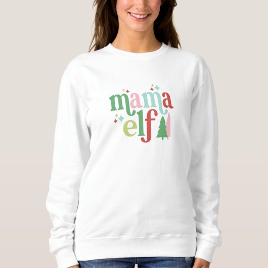 Retro Pastel Christmas | Mama Elf Sweatshirt (Vorderseite)