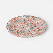 Retro Pastel Christmas Pappteller (Schrägansicht)