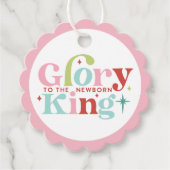 Retro Pastel Christmas | Ruhm für den Neugeborenen Geschenkanhänger (Vorderseite)