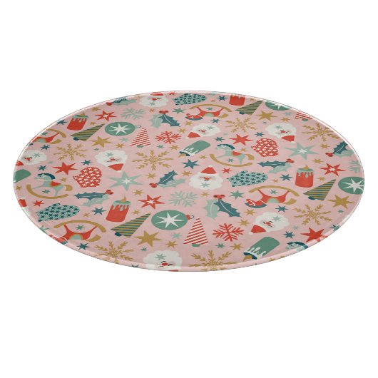 Retro Pastel Christmas Schneidebrett (Ecke)