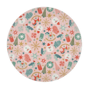Retro Pastel Christmas Schneidebrett