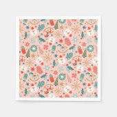 Retro Pastel Christmas Serviette (Vorderseite)