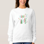 Retro Pastel Christmas | Sister Elf Sweatshirt (Vorderseite)