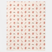 Retro Pastel Christmas Smile Emoticons Groovy 70th Fleecedecke (Vorderseite)